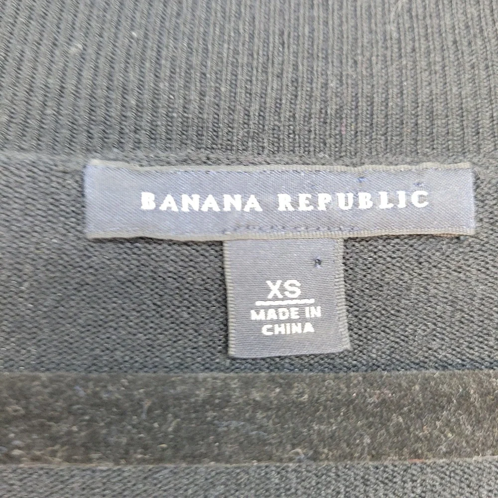 VTG Banana Republic Sweater Mens XS Black Wool‎ Cashmere Silk Blend